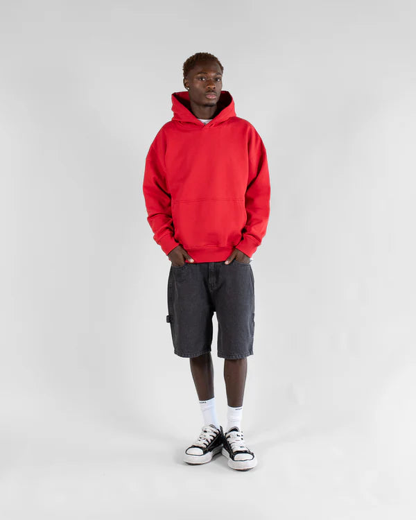 Red Basic Oversized Hoodie