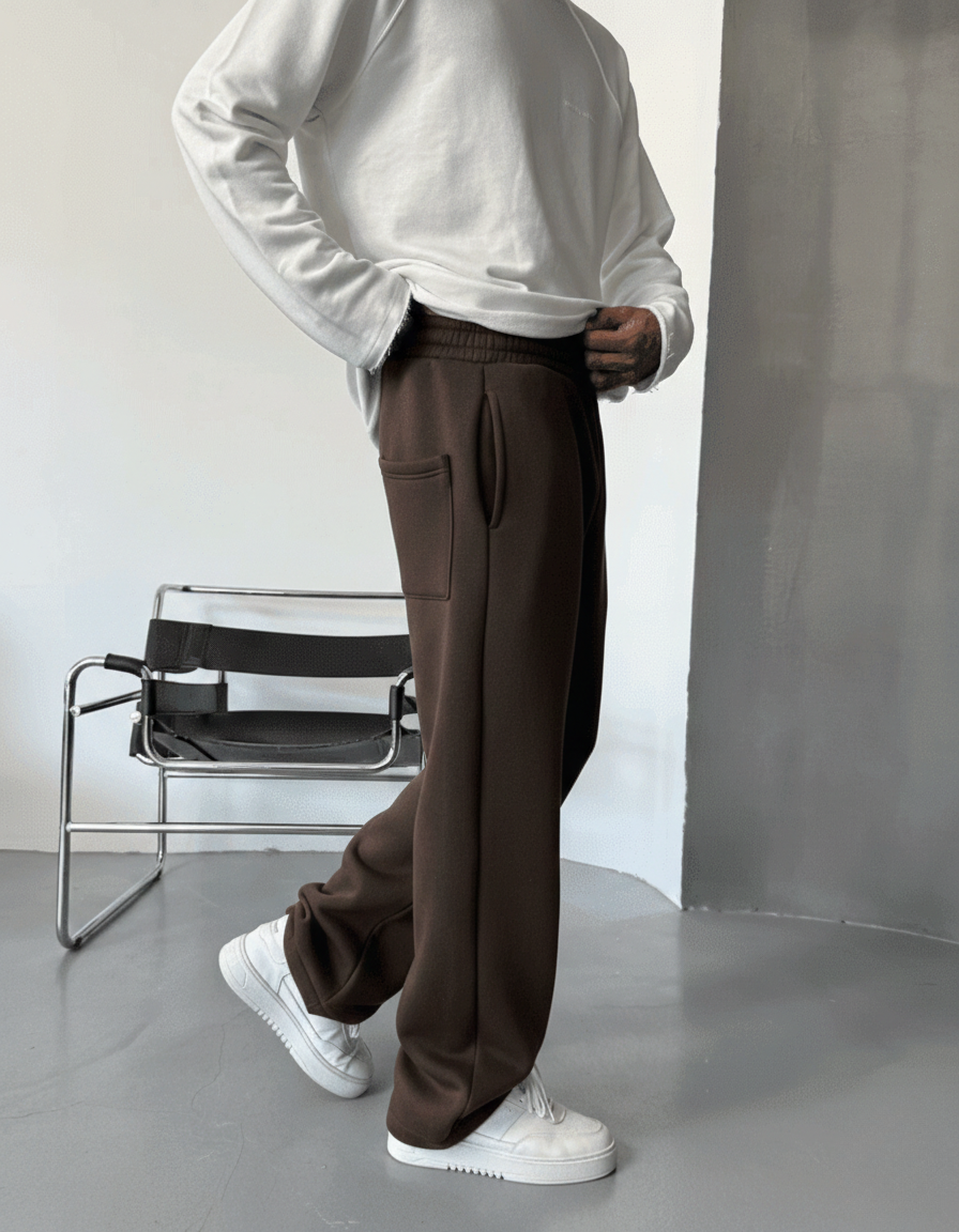 Brown Lined Winter Sweatpant