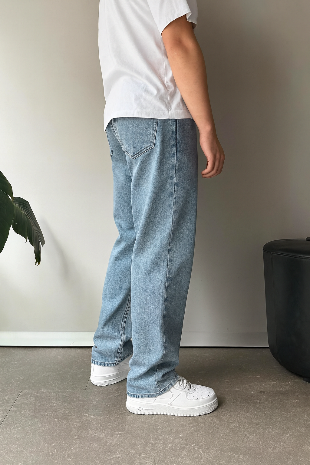 Light Blue Washed Baggy Fit Denim 10