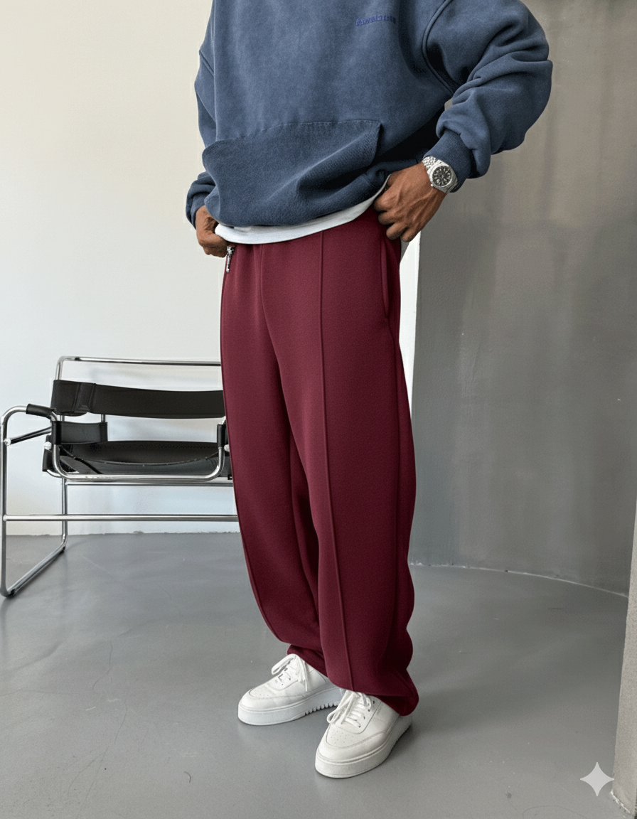 Burgendy Lined Winter Sweatpant
