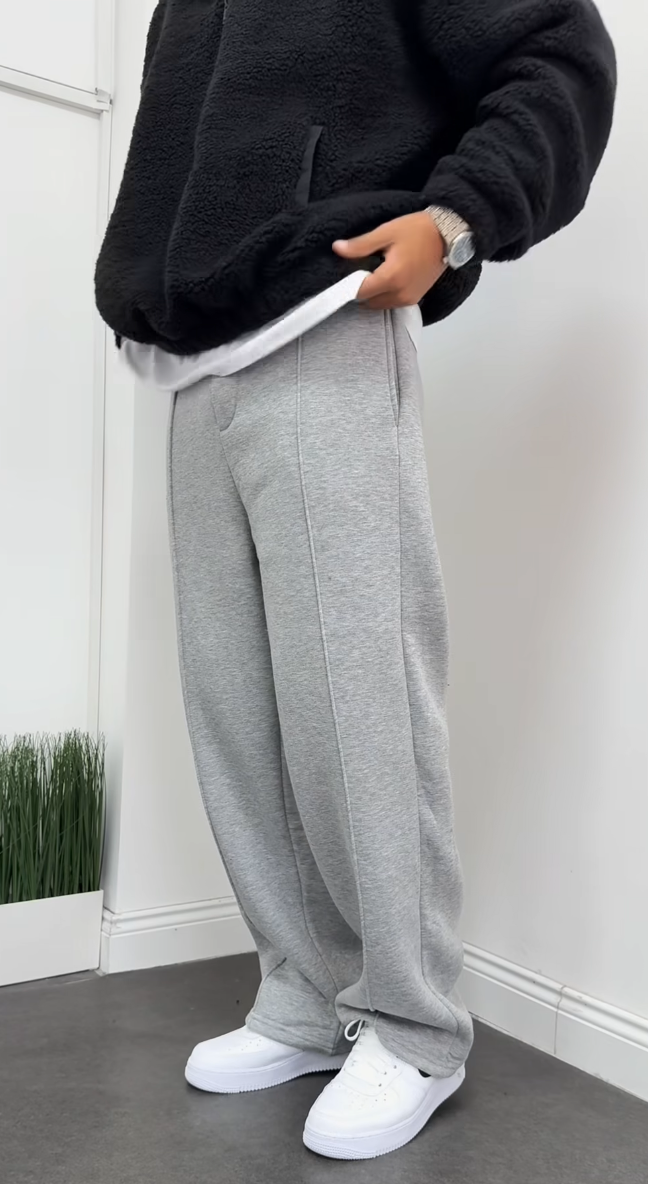 Gray Lined Summer Sweatpant