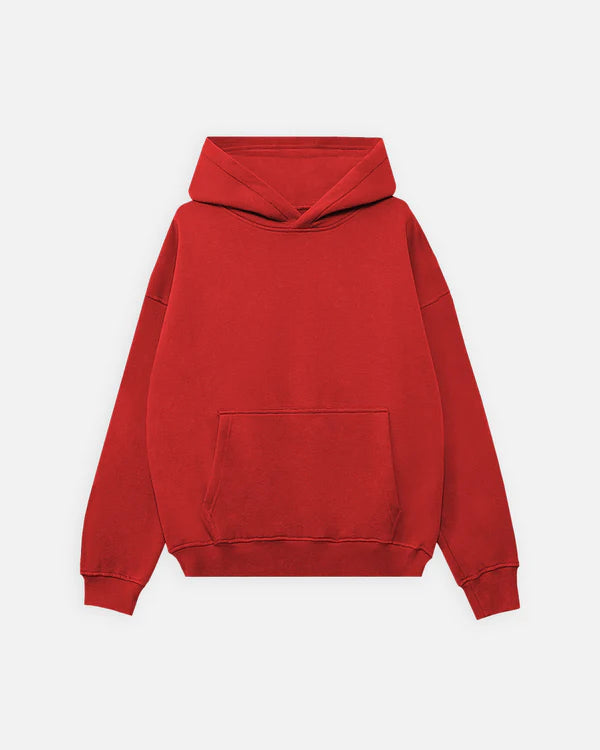 Red Basic Oversized Hoodie