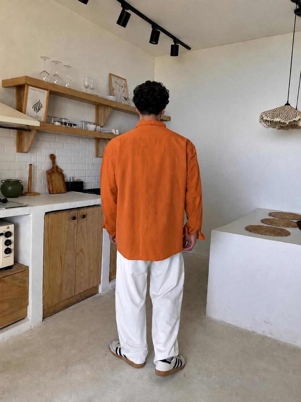 Premium Orange Linen Shirt