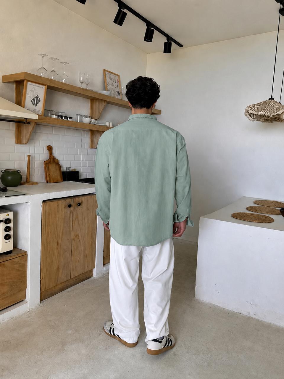 Premium Mint Green Linen Shirt