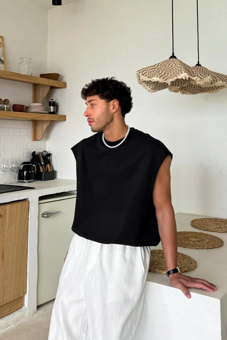 Black Oversize Cut-Off Tank