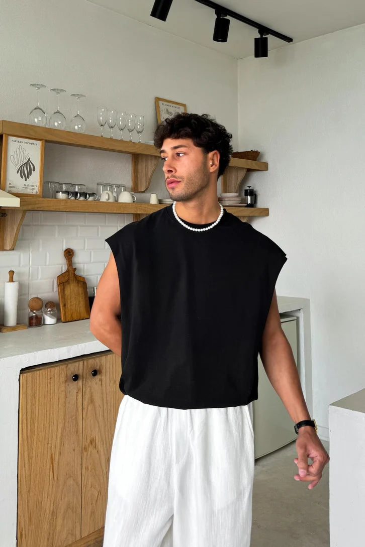 Black Oversize Cut-Off Tank