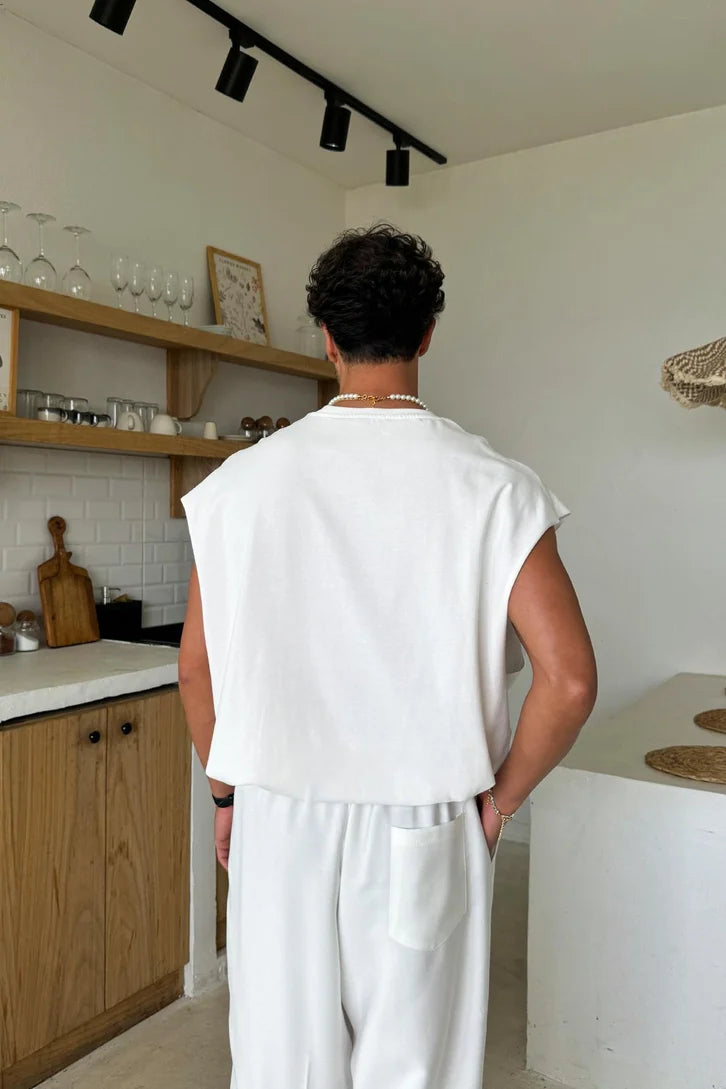 White Oversize Cut-Off Tank