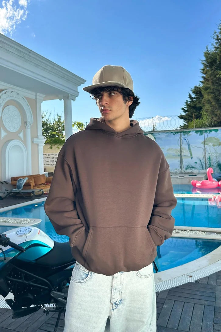 Dark Brown Basic Oversized Hoodie COMFO
