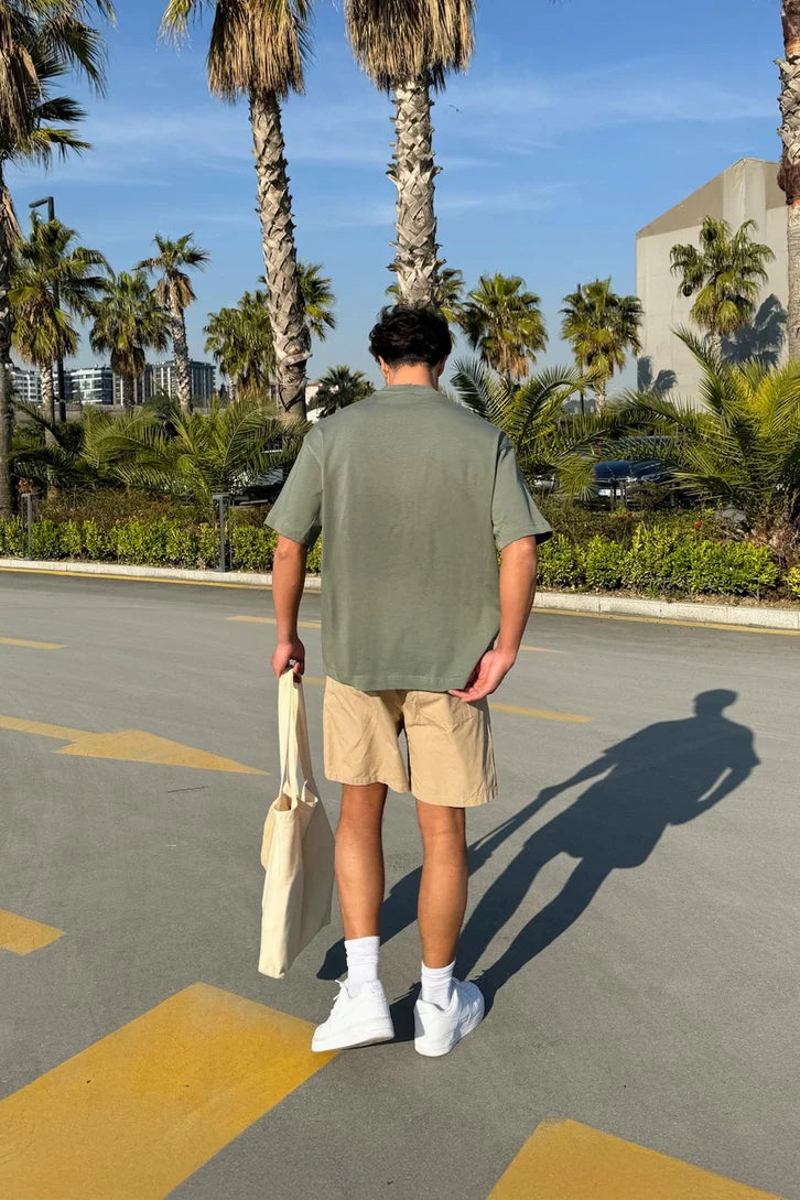 Army Green Oversized T-shirt '' Basic ''