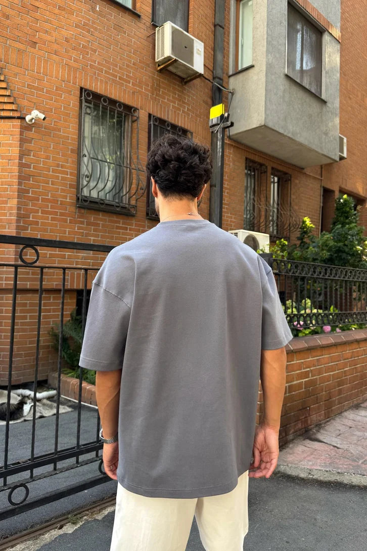 Mid - Weight Iron Gray Oversized T-shirt '' Unisex ''
