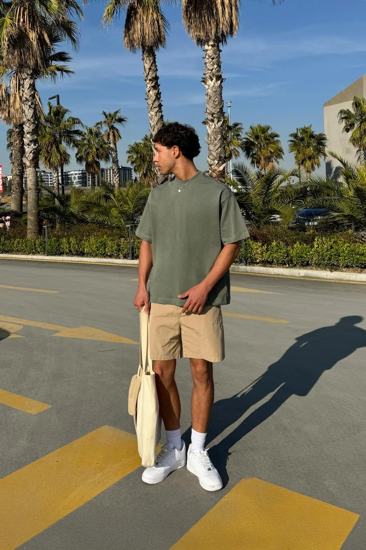 Army Green Oversized T-shirt '' Basic ''