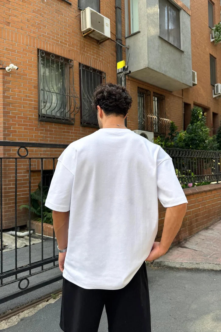 Mid - Weight White Oversized T-shirt '' Unisex ''