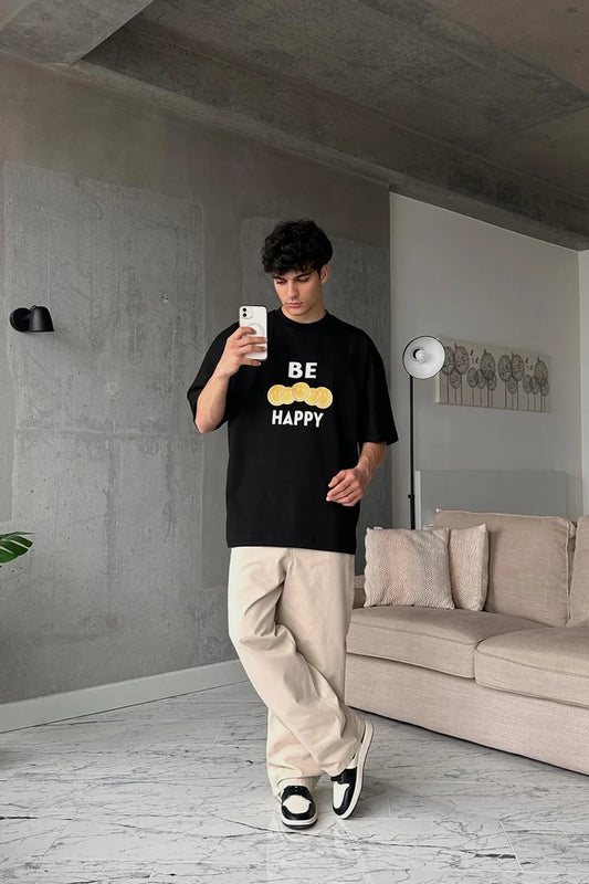Black  Be Happy T-shirt