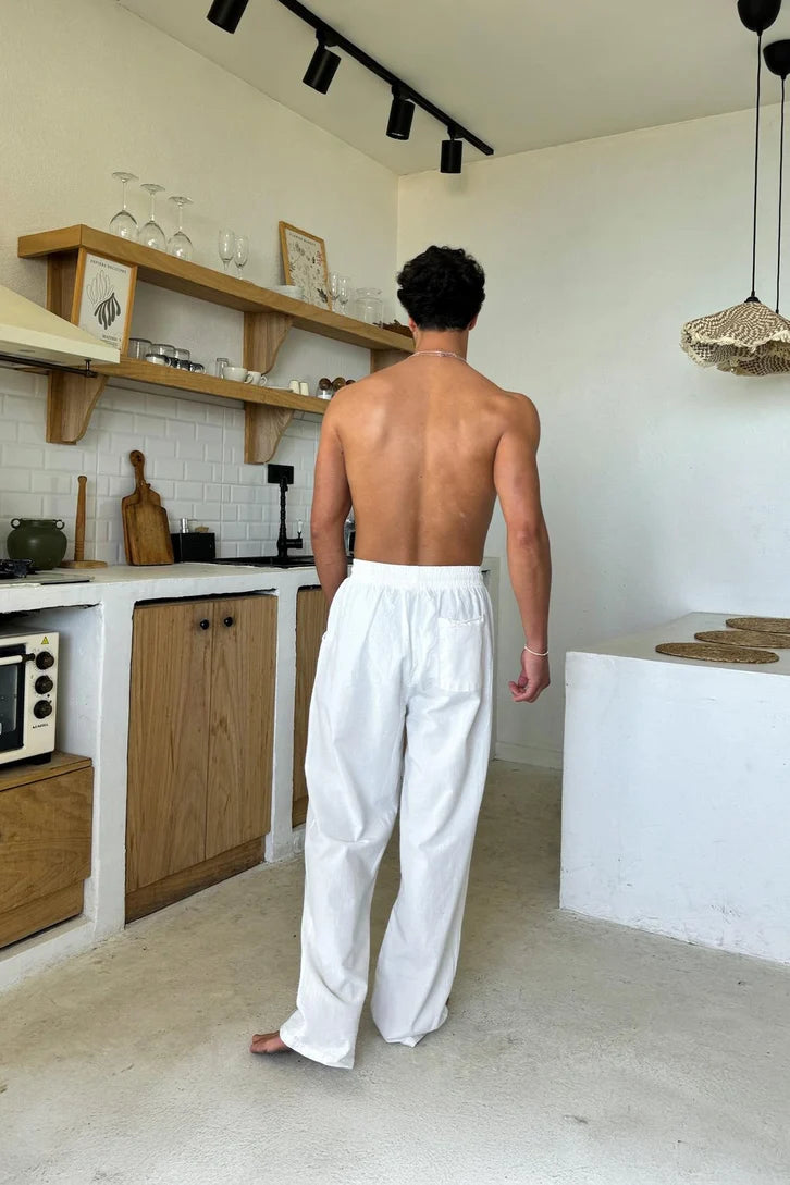 Premium White Linen Pants