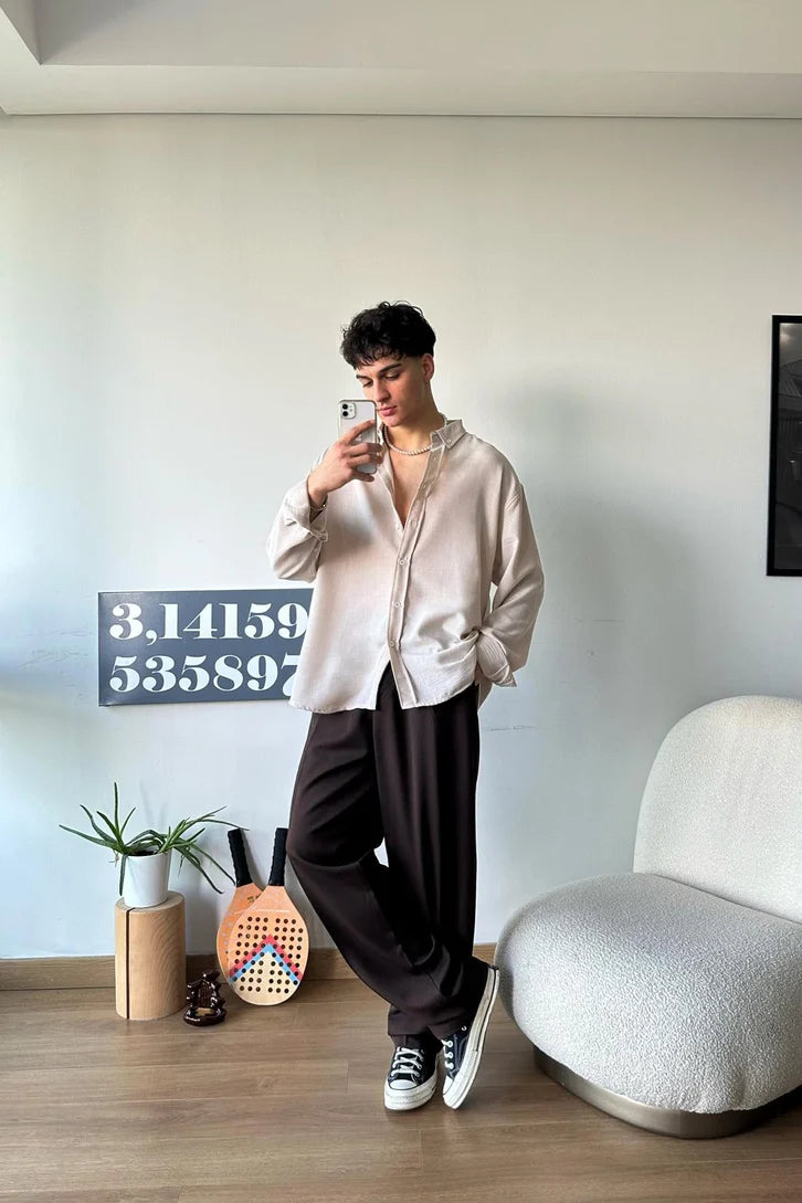 Biege Linen Shirt