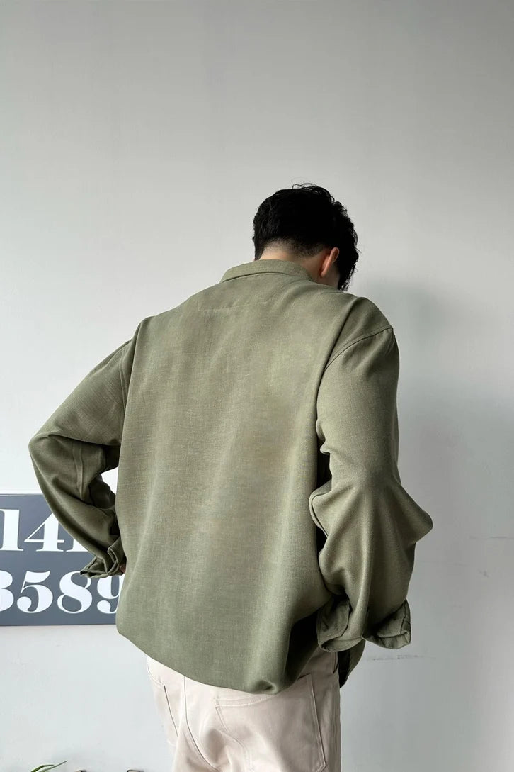 Army Green Linen Shirt