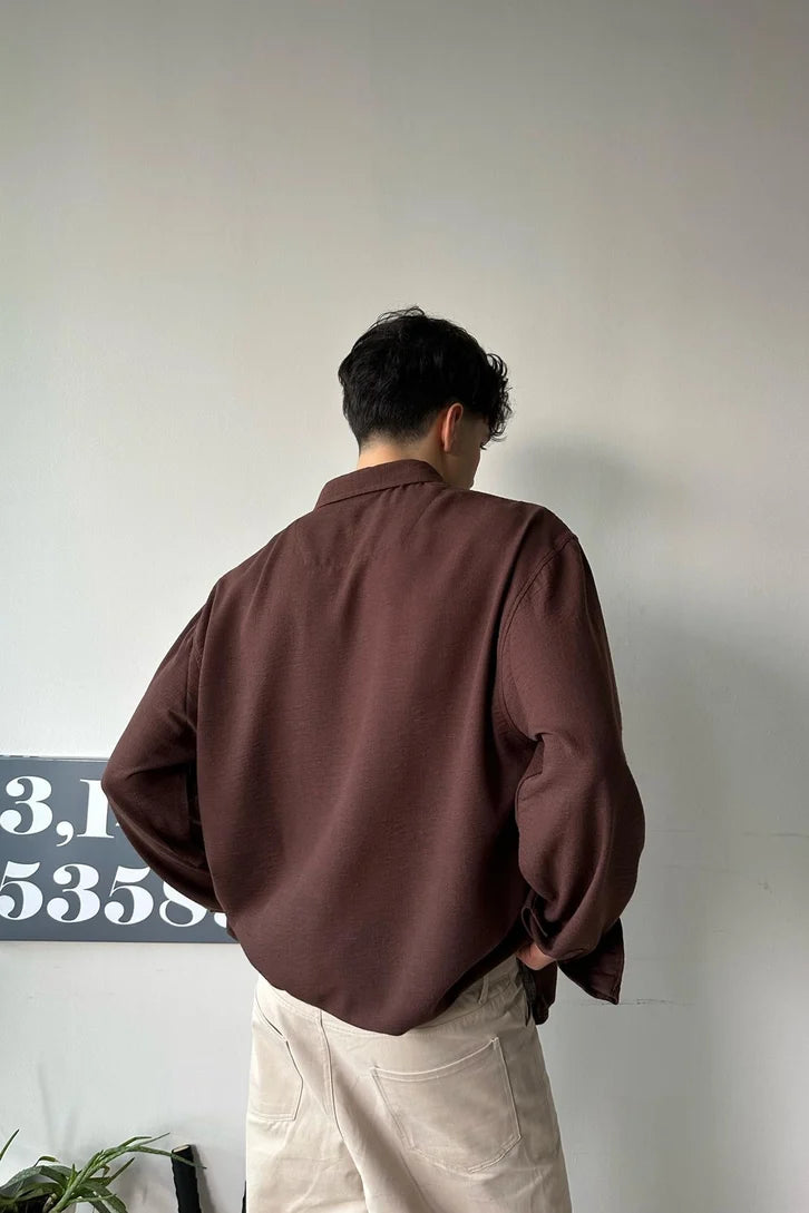 Dark Brown Linen Shirt