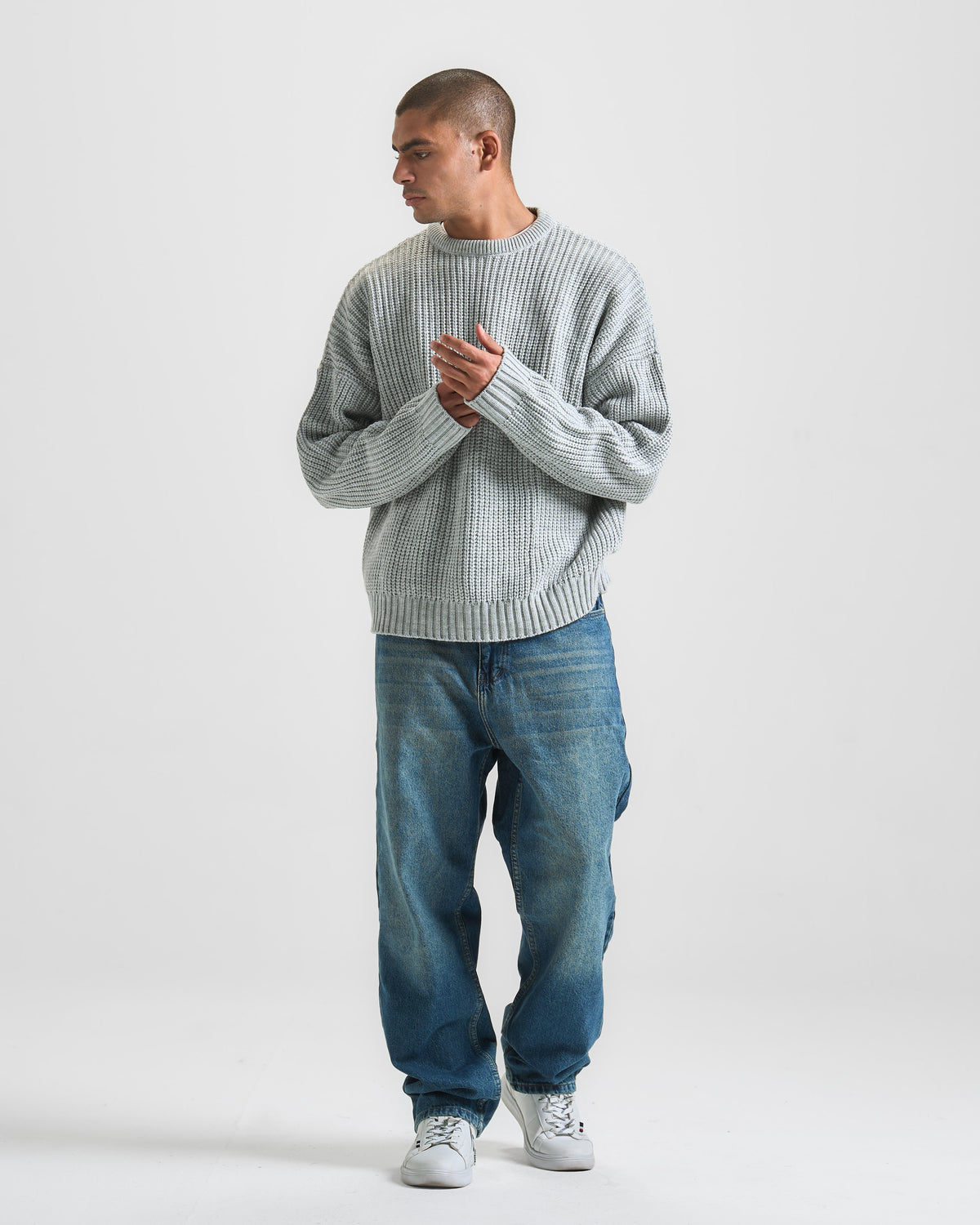 Vintage Blue Washed Baggy Fit Denim 04