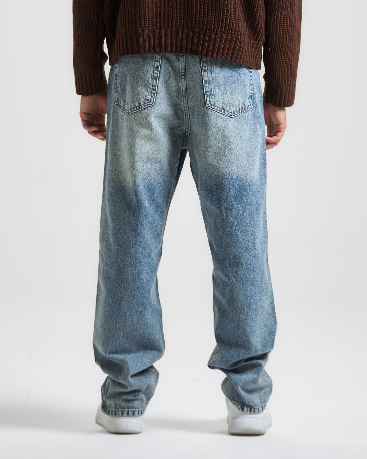 Dark Blue Washed Baggy Fit Denim 06