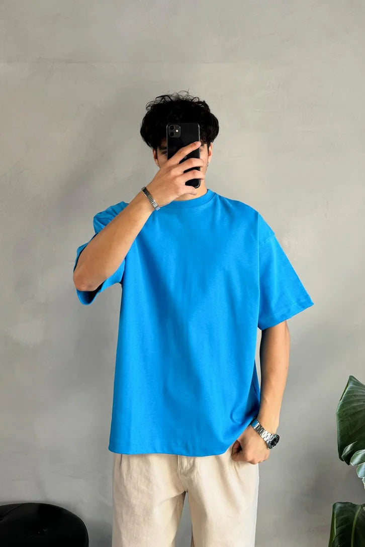 Light Blue Oversized T-shirt '' Basic ''