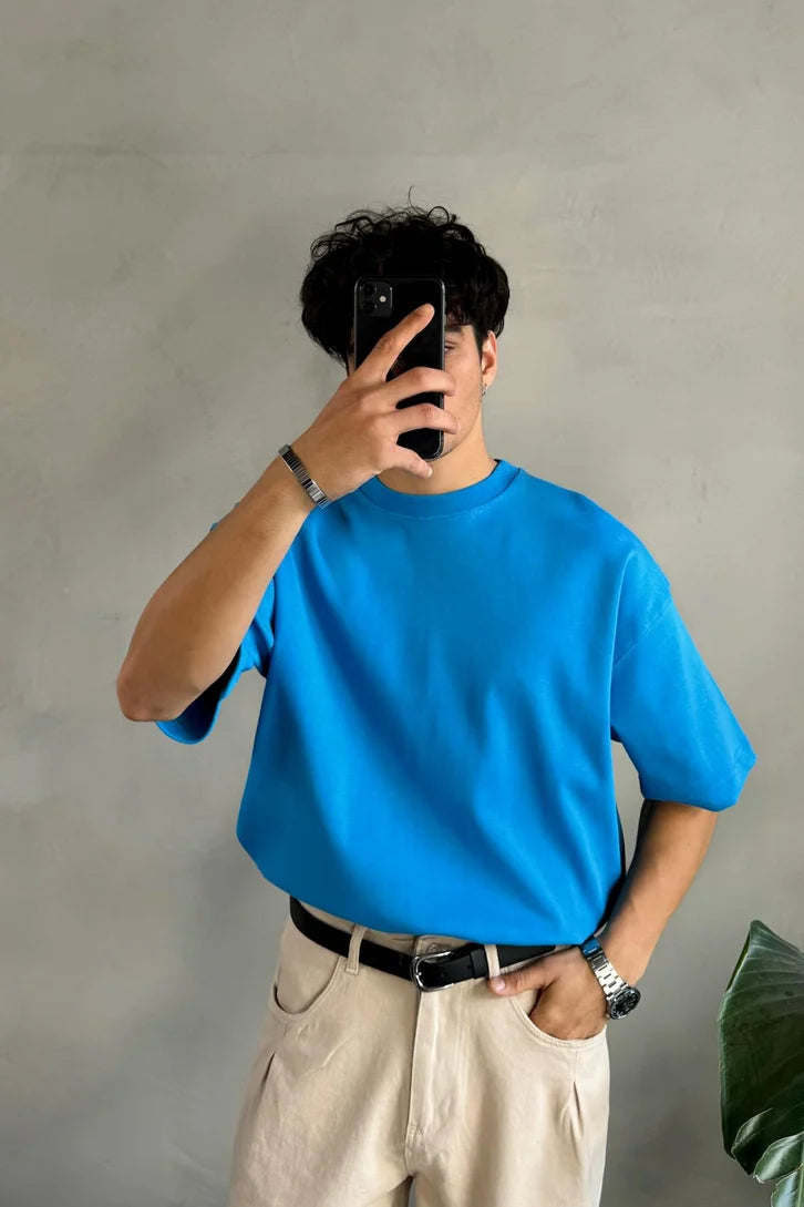 Light Blue Oversized T-shirt '' Basic ''