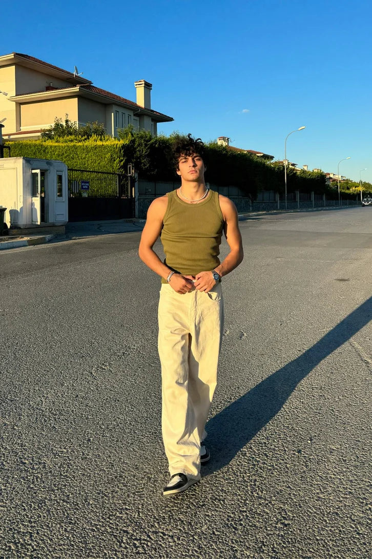Basic Army Green Tank Top