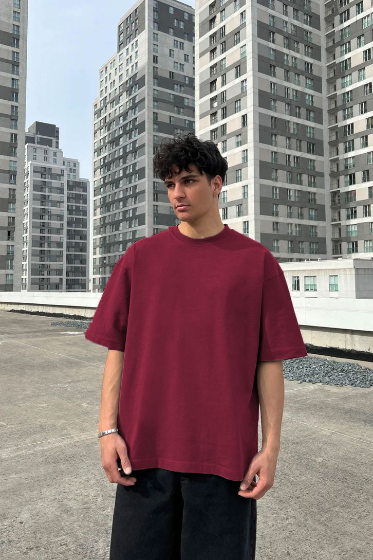 Burgendy Oversized T-shirt '' Basic ''