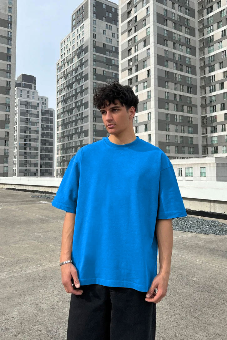 Light Blue Oversized T-shirt '' Basic ''