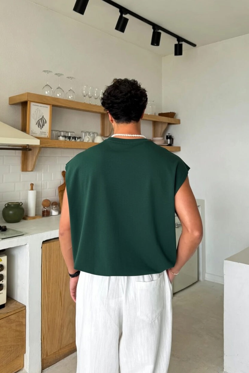 Dark Green Oversize  Cut-Off Tank