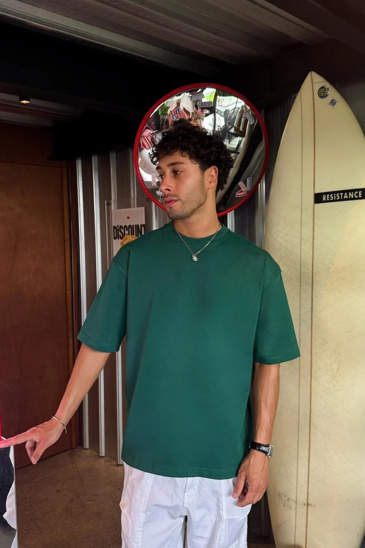 Dark Green Oversized T-shirt '' Basic ''