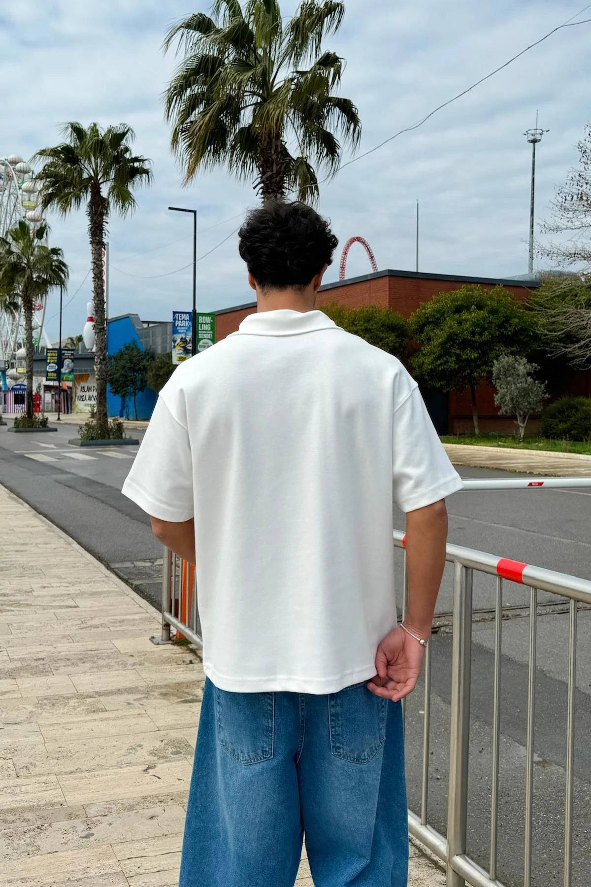 White Boxy Polo Tee