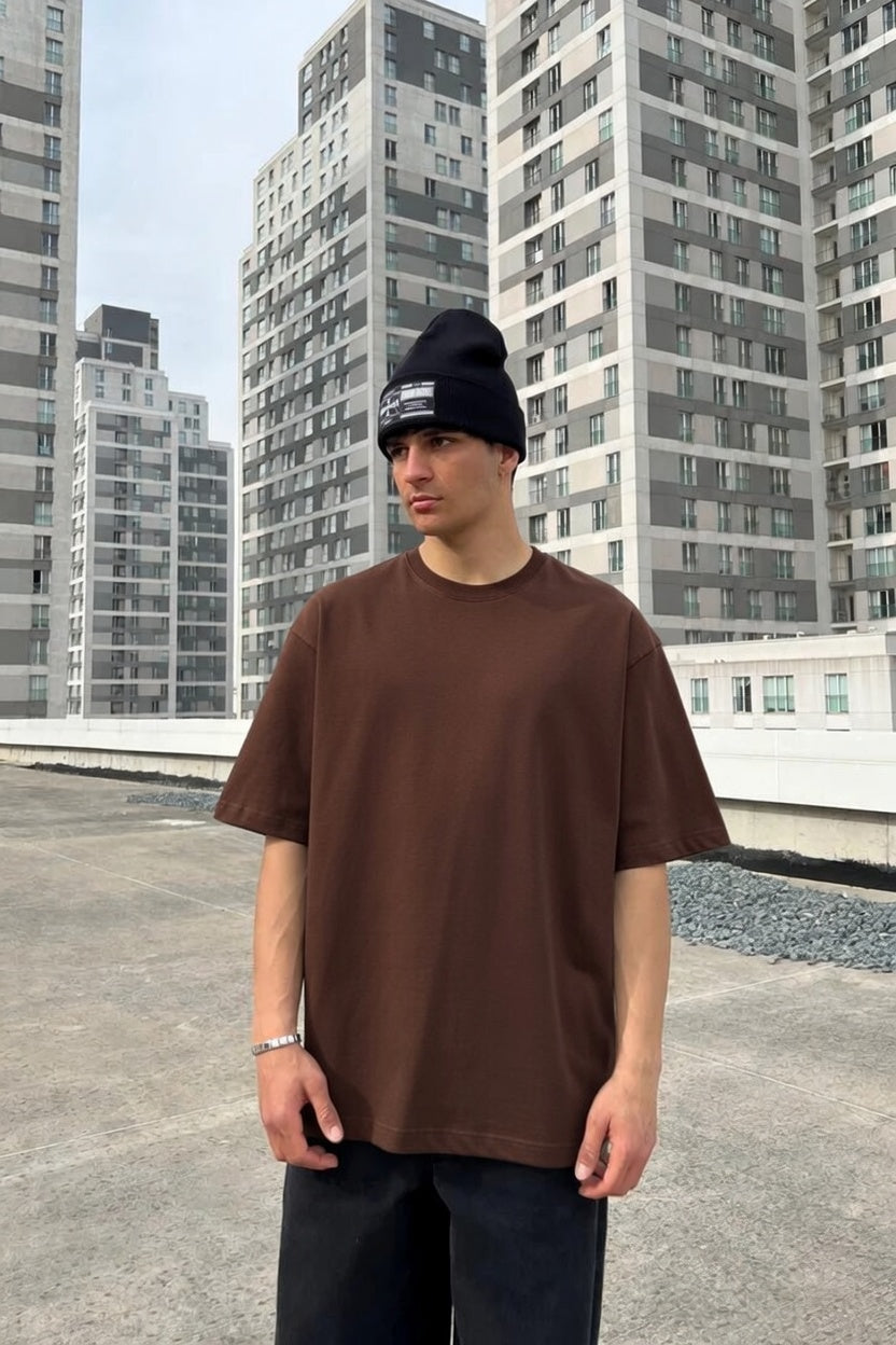 Brown Oversized T-shirt '' Basic ''