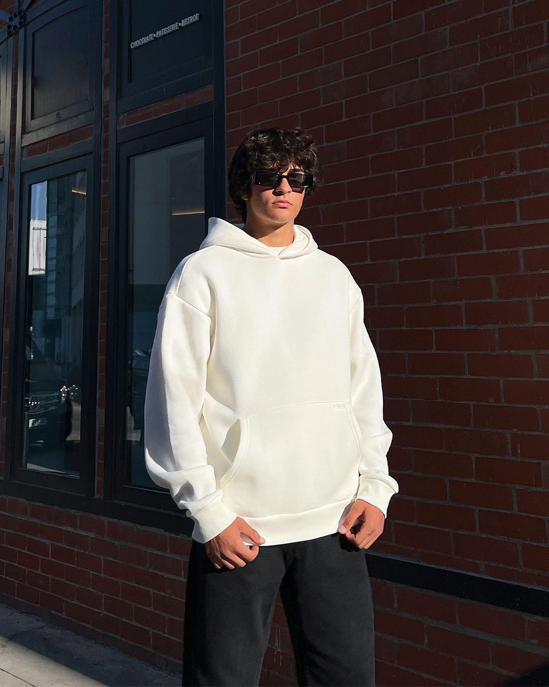 White Basic Oversized Hoodie