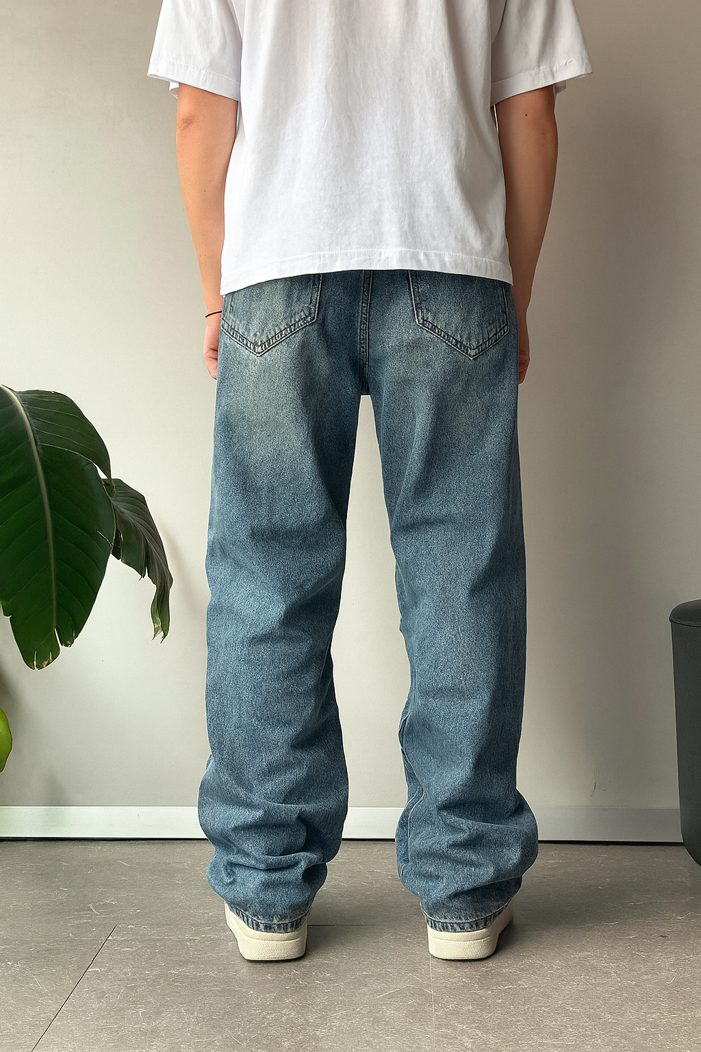 Mid Blue Washed Baggy Fit Denim 05