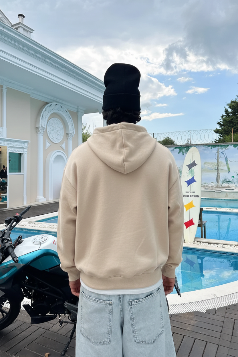 Premium Heavy Zip Hoodie - In Biege