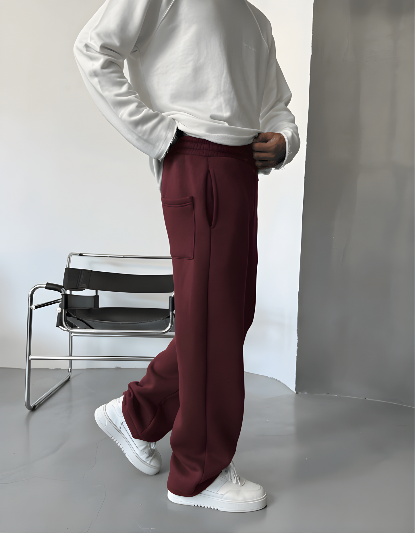 Burgendy Lined Winter Sweatpant
