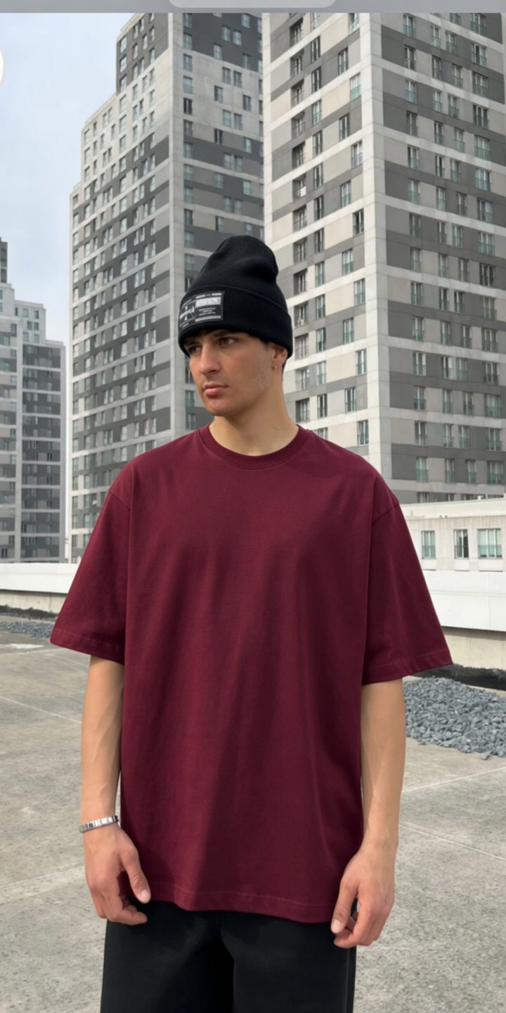 Burgendy Oversized T-shirt '' Basic ''