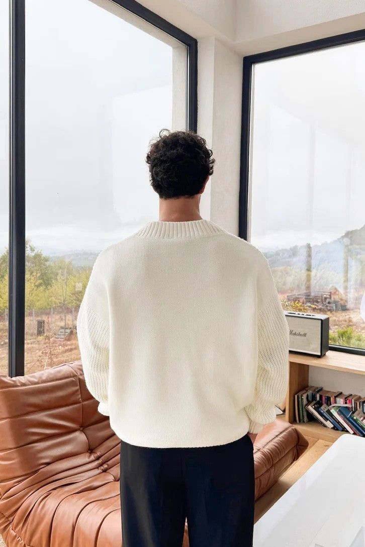 OFF White Knitted V-Neck Sweater