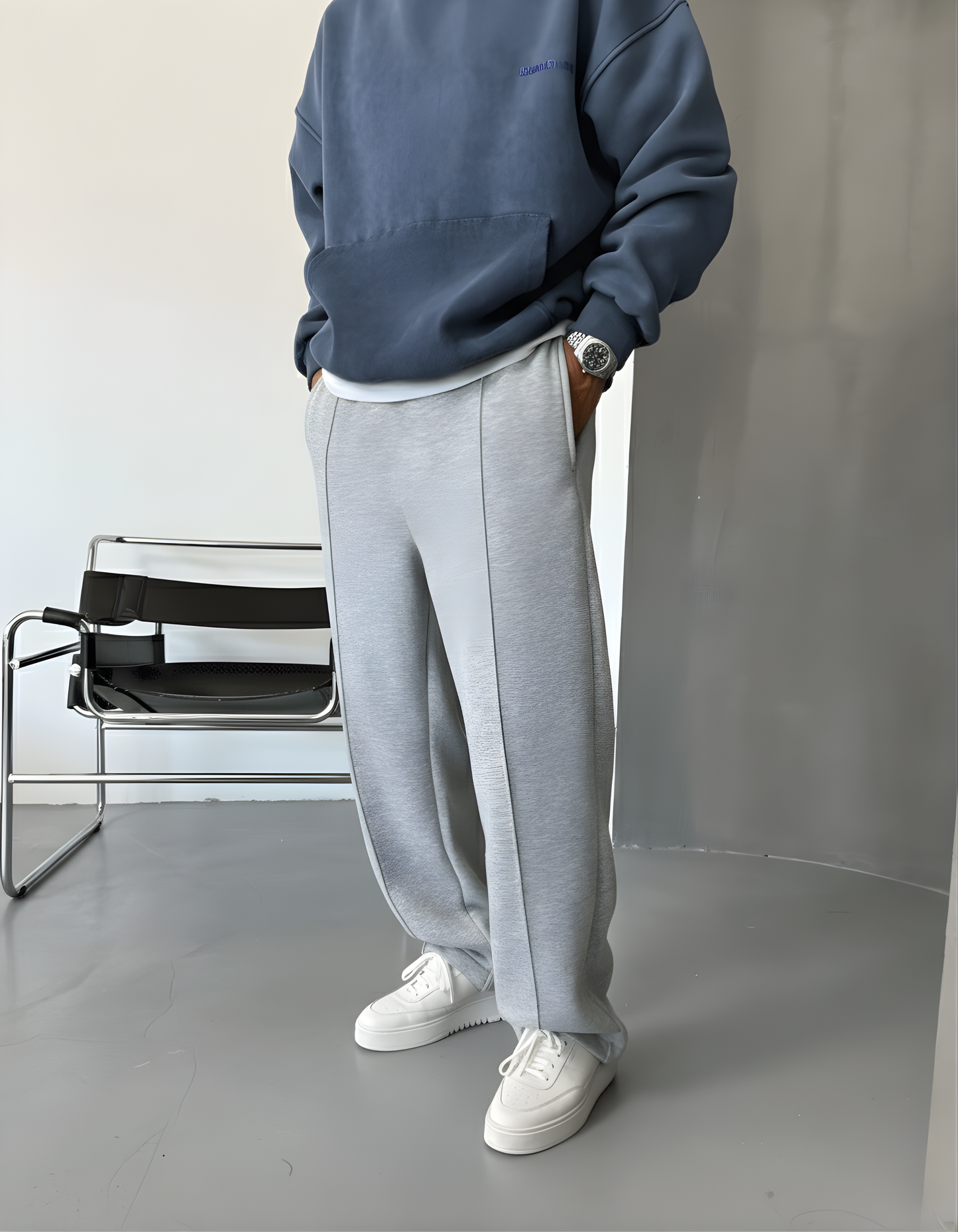 Gray Lined Summer  Sweatpant