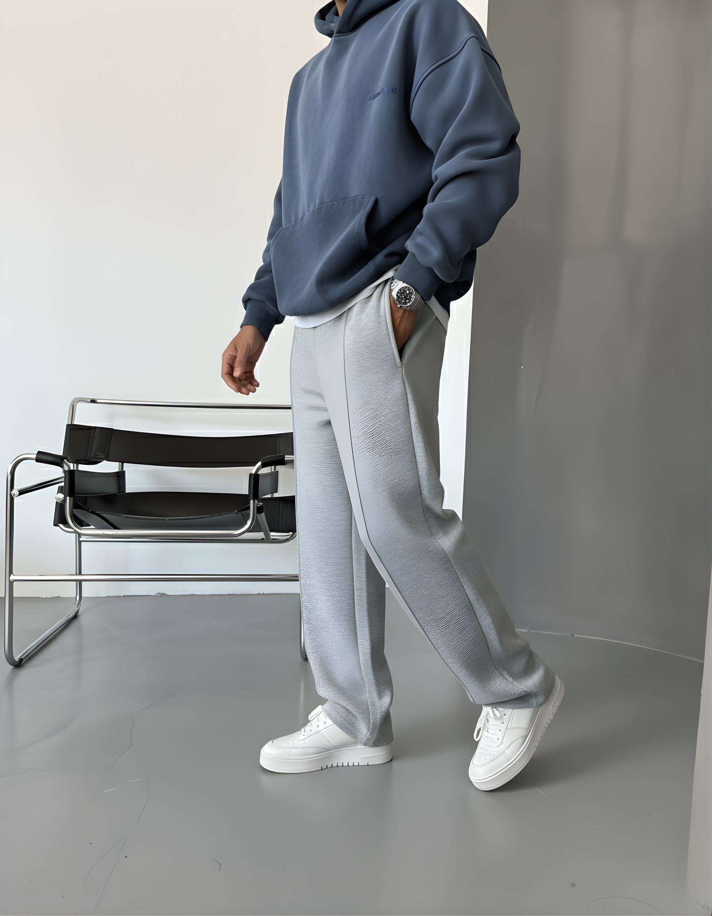 Gray Lined Summer  Sweatpant