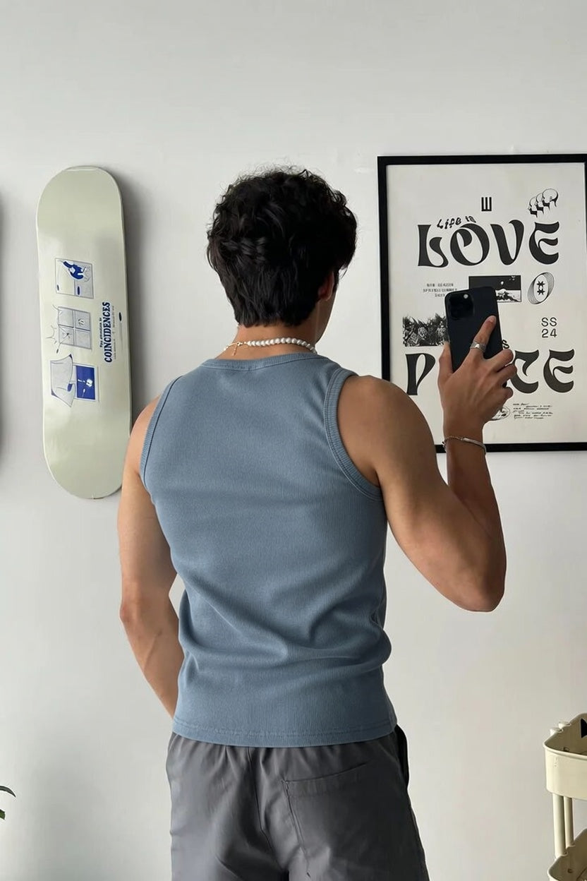 Basic Iron Gray Tank Top