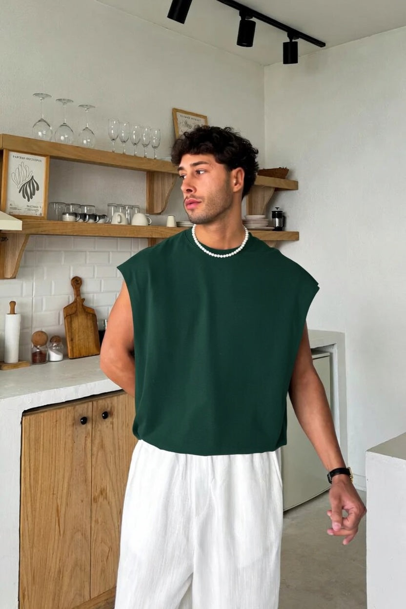 Dark Green Oversize  Cut-Off Tank