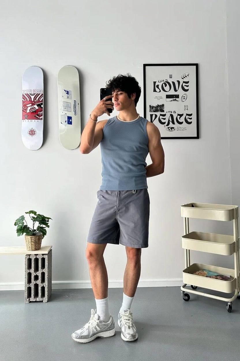Basic Iron Gray Tank Top