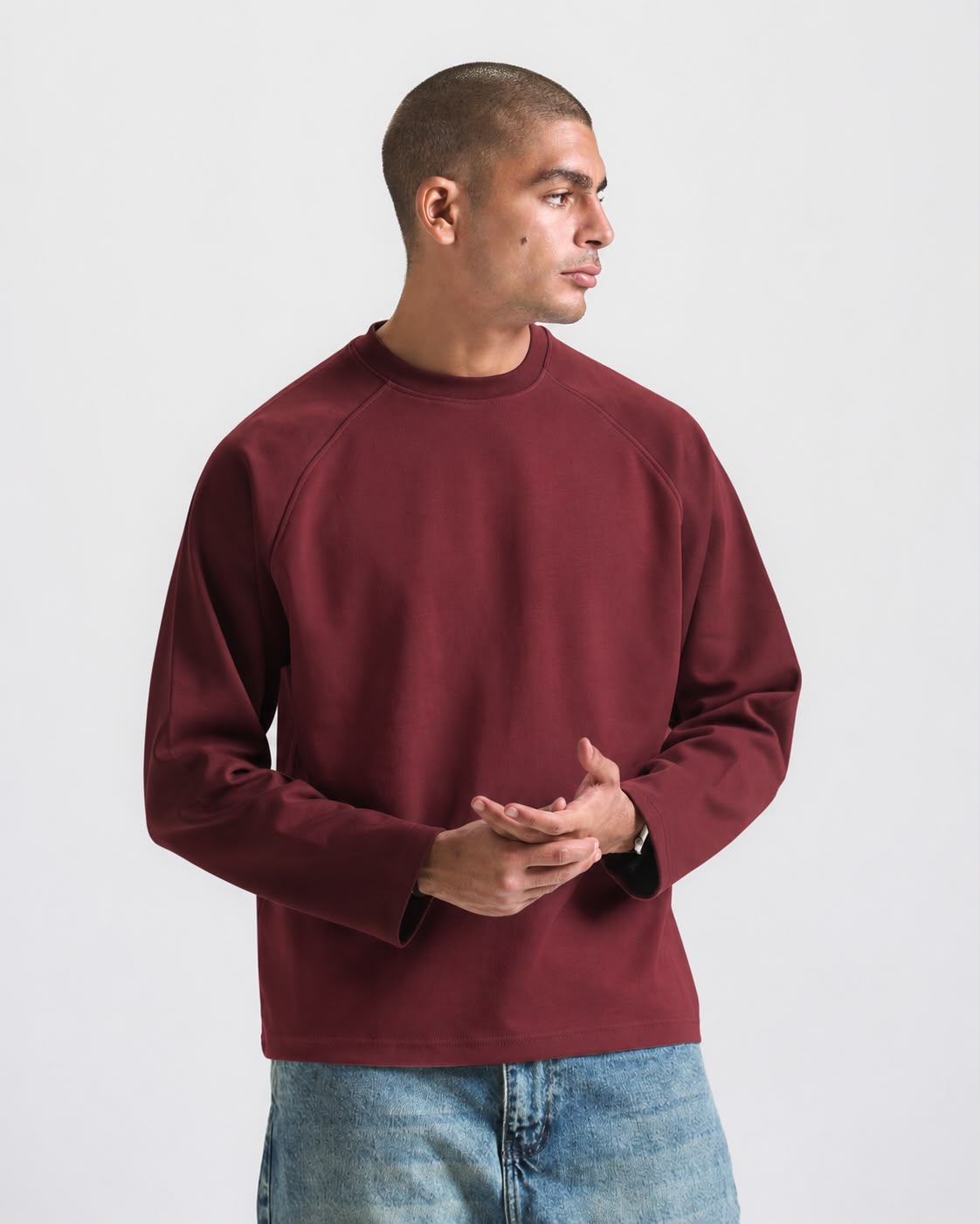 Burgendy Long Sleeves Tee '' Unisex ''