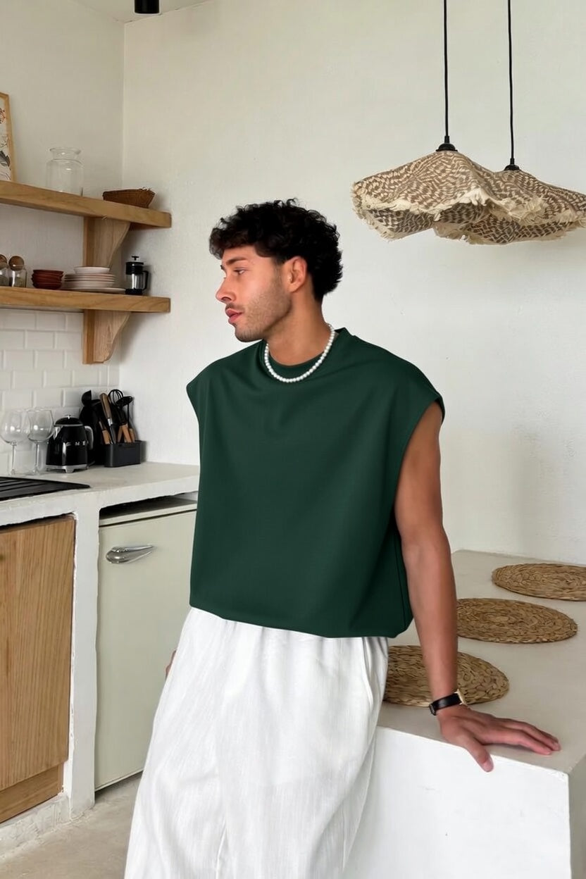 Dark Green Oversize  Cut-Off Tank
