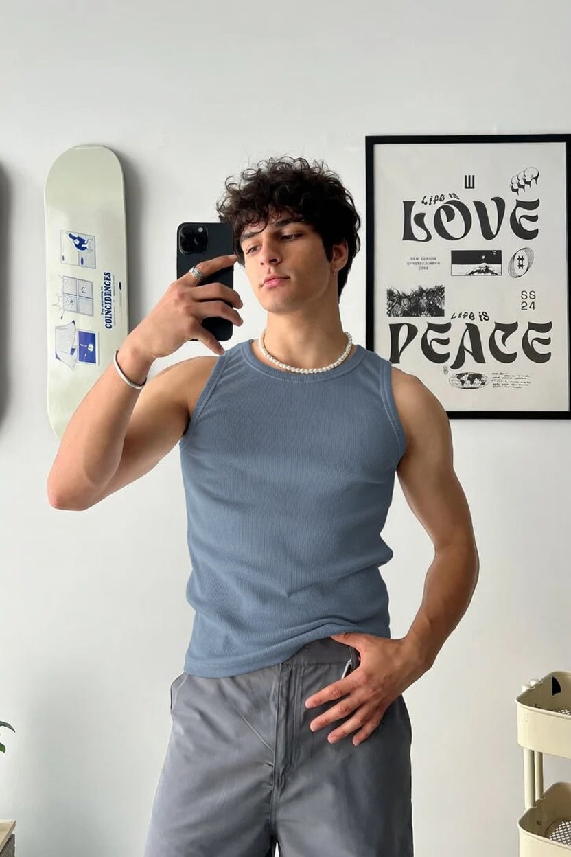 Basic Iron Gray Tank Top