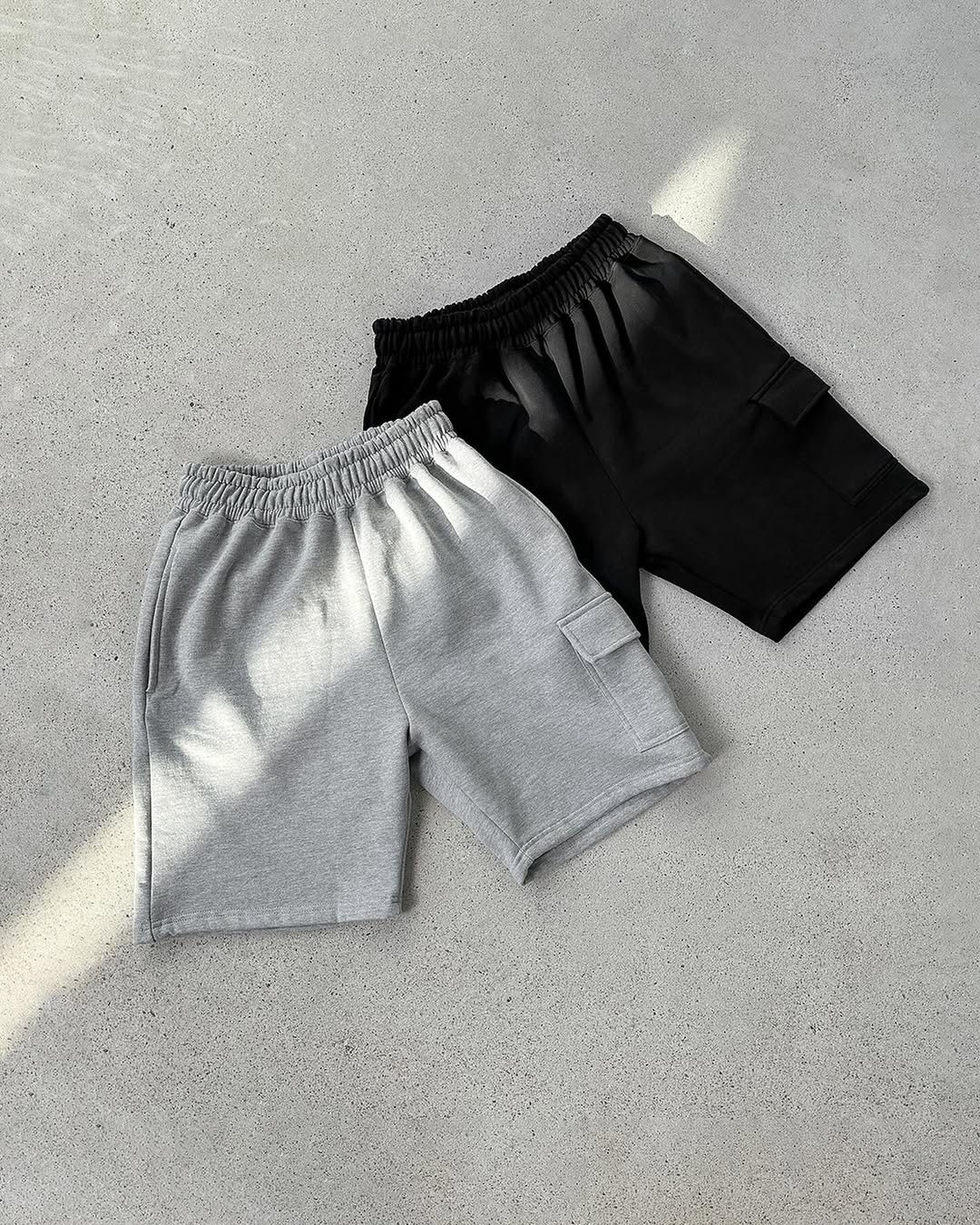 Gray Unisex Cargo Sweatshorts