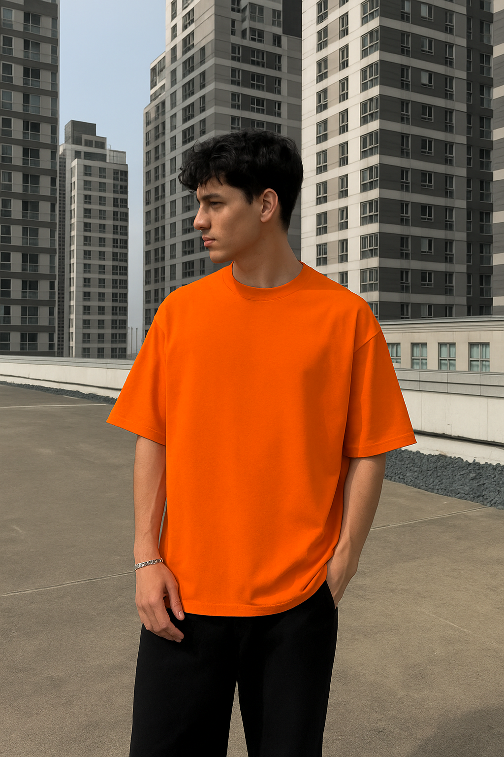 Orange Oversized T-shirt '' Basic