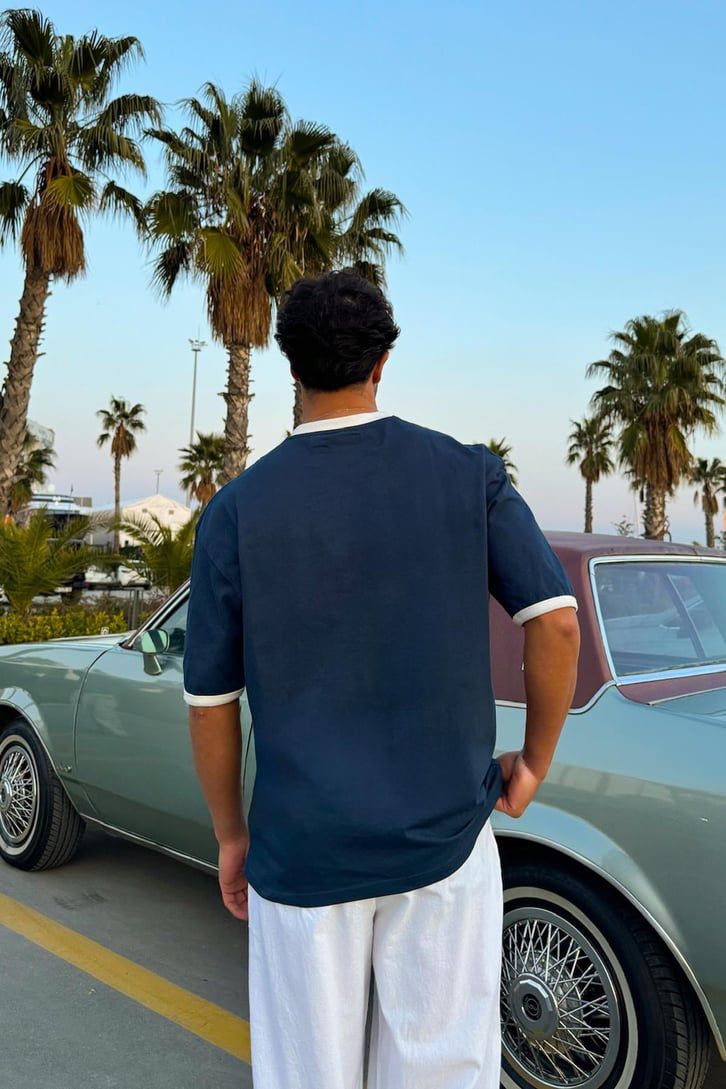 Premium indigo Ringer Tee