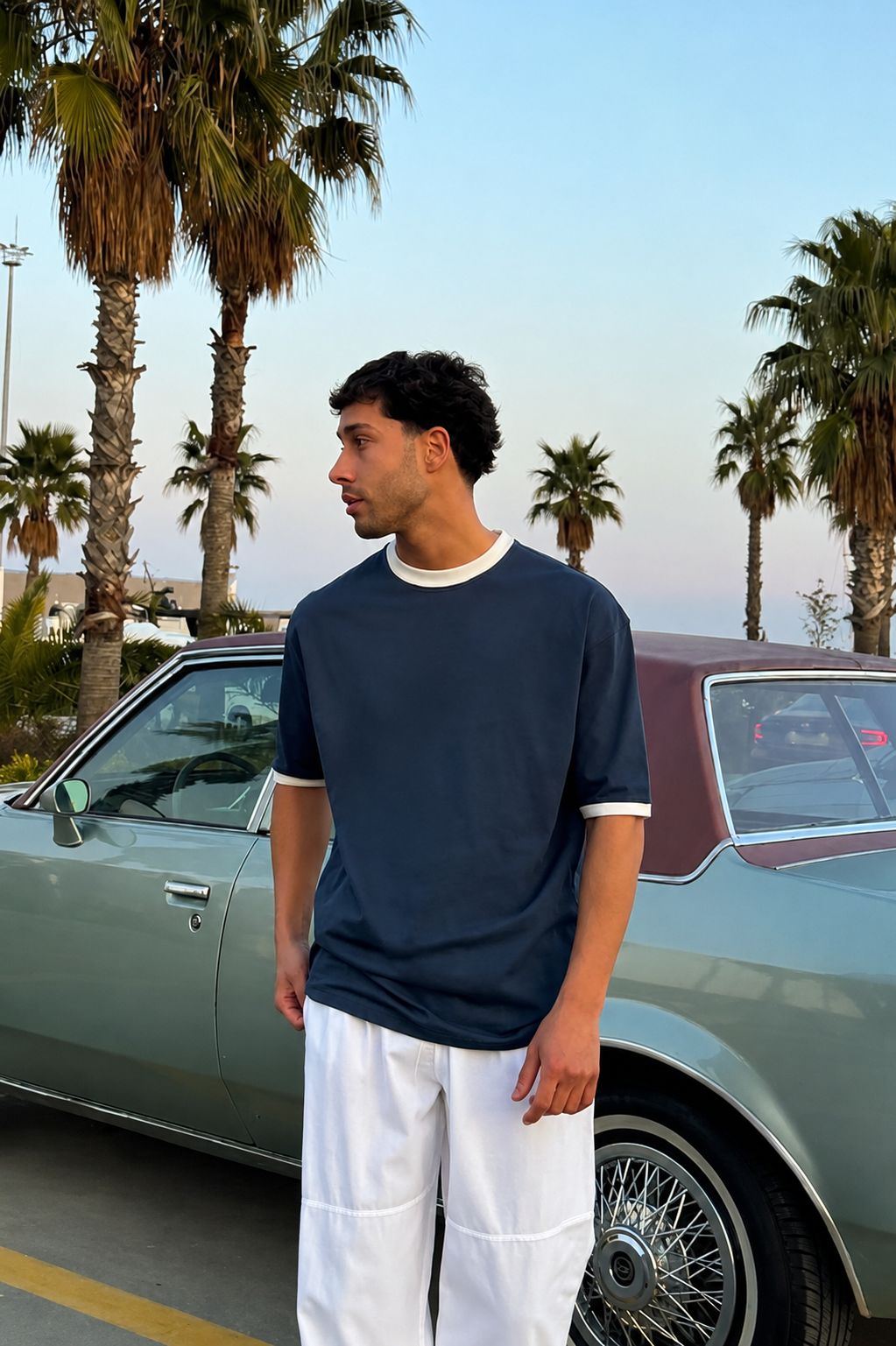 Premium indigo Ringer Tee